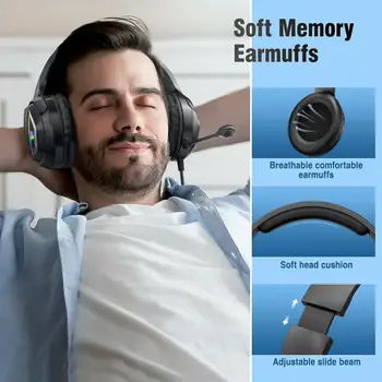 X2 Strokovno Žično Gaming Slušalke Head-Mounted Zmanjšanje Hrupa Slušalke z Mikrofonom in RGB Razsvetljava za Računalnik