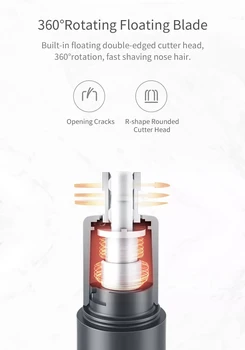 Xiaomi Youpin ShowSee Prenosne Električne Nos Hair Trimmer Izmenljive Stroj dvorezen 360 Rotacijski Rezalnik Glavo