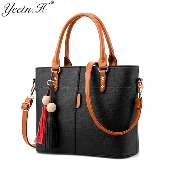 Yeetn.H trdna modne ženske torbice pu usnje torba z tassel visoko kakovost ženski messenger bag vrh-ročaj vrečke M5049
