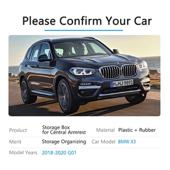 Za BMW X3 G01 X3M xDrive 20i 20 d 2018 2019 2020 Centralnih Armrest Polje Shranjevanje, Nalaganje Tidying Avto Organizator Dodatki