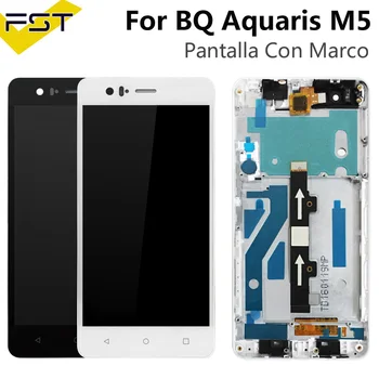 Za BQ Aquaris M5 LCD Zaslon Z Zaslonom na Dotik Zaslon Za BQ M5 Digitzer Montaža Z Okvirjem LCD Panel Tactil Con Marco 9784
