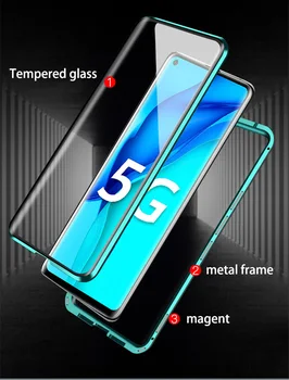 Za OnePlus Nord Primeru Kovinski Okvir Magnet Aluminija Odbijača dvojni stranski Stekleni popolno Zaščito Kritje za OnePlus Nord Primeru Telefon