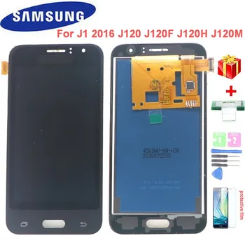 Za Samsung Galaxy J1 2016 LCD-Zaslon J120 J120F J120H J120M LCD-Zaslon, Zaslon na Dotik, Računalnike Skupščine +svetlost adjustmen 6528