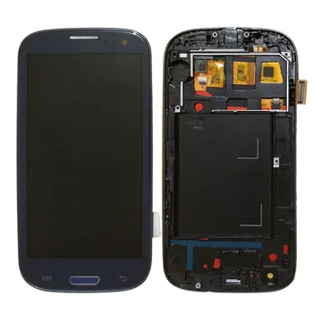 Za Samsung Galaxy S3 i9300 LCD-Zaslon, Zaslon na Dotik, Računalnike Doma Dno Polno Skupščine z Okvirja Okvir Za samsung S III LCD 1297