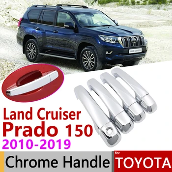Za Toyota Land Cruiser Prado 150 J150 LC150 2010~2019 Chrome Vrat Ročaj Kritje Avto Dodatki Nalepke Trim Nastavite 2012 2018