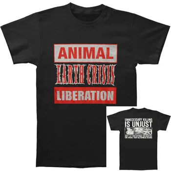 Zemlja Krize Moške Živali Osvoboditev T-Shirt Črna