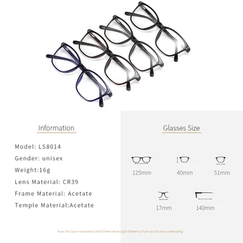 ZENOTTIC Acetat Ultralahkih Kvadratnih Optična Očala Okvirji Moških v celotni sliki, Očala Očala Očala Očala Jasno Smolo Objektiv