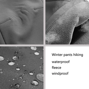 Zimske pohodniške hlače ženske runo zunanji hlače človek ribolov hlače, nepremočljiva hlače Windproof kampiranje Softshell Treking hlače