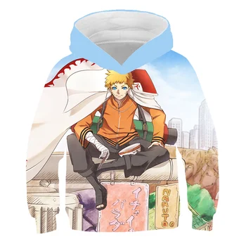 Zimski pulover s kapuco Fantje Plišastih Majica dekleta toplo kapičastih pulover rihara z risanka Naruto 3D tiskanje pozimi topla oblačila vrh