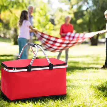 Zložljivi nakupovalni košarici kampiranje hladilnik vrečko 2-8 ljudje uporabljajo kosilo, pijačo toplote ohranjanje plaži šoli piknik vrečko taborjenje skladiščenje