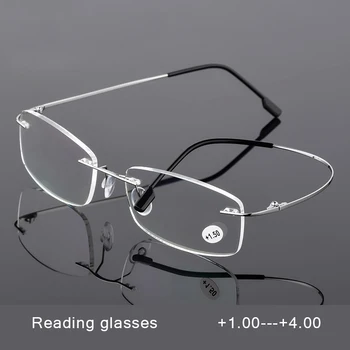 Zložljivi Rimless Obravnavi Očala Človek, Ženska Pomnilnik titana Presbyopic Očala +1.0 +1.5 +2.0 +2.5 +3.0 +3.5 +4.0 s3002 24065
