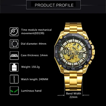 ZMAGOVALEC Zlate Samodejni Watch Moških Diamond Ledeni Iz Ogrodje iz Nerjavečega Jekla, Trak Mehanske Ure blagovne Znamke Luksuzne Ročne ure