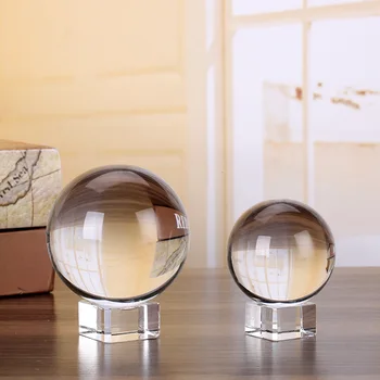 Čisti 8 cm kristalno kroglo stekla obkrožiti področju fotografije pomožne dekorativni žogo doma dekor 34923