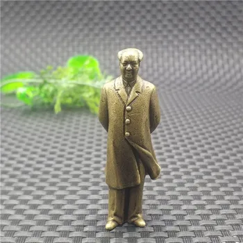 Čisti baker trdna Mao Predsednik bronasti kip Mini prenosni ornament Velik človek kip Mao Zedong kip Majhno Darilo 429