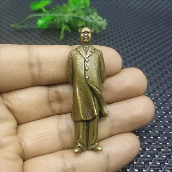 Čisti baker trdna Mao Predsednik bronasti kip Mini prenosni ornament Velik človek kip Mao Zedong kip Majhno Darilo