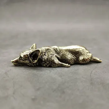 Čisti Baker Welsh Corgi Kuža Miniaturne Figurice Trdni Brass Živali Pes Namizni Okras Dekoracijo Obrti Obtežilnik Za Papir, Čaj, Domače Živali