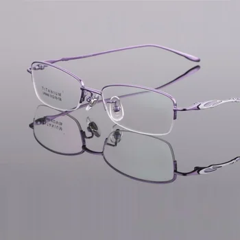 Širina-135 Titana pol okvir kratkovidnost okvirji ultra lahkih žensk eyeglass okvirji znamke očala okvirji za ženske branje steklo