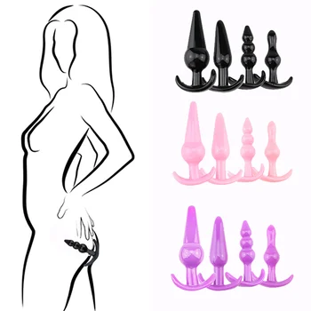 Štiri Vrste In Velikosti Analni Rit Svečke Dildo Adult Sex Igrače Za Nekaj Žensk Masturbacija Prostate Massager Erotično Intimno Blaga