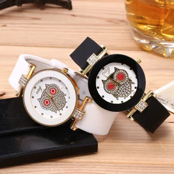 ženska pazi 2019 moda priložnostne silikonski zapestne ure za ženske kristali sova obleko šport quartz ura ženske ure bayan saat
