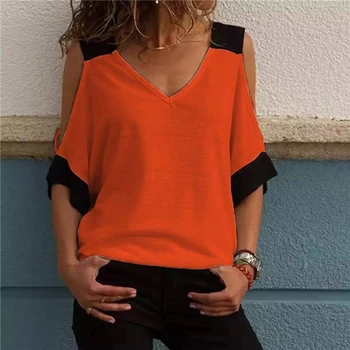 Ženska Proti-vrat Vrhovi Majica Fashion Priložnostne Off-the-ramo Poletje Kratka sleeved Majica Za Lady Camisetas Verano Mujer 2020