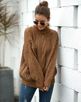 ženske debele želva vratu pleteni puloverji jeseni, pozimi osnovne trdna puloverji svoboden priložnostne ženske notranje obleke, modne obleke 9551