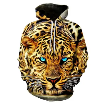 Živali Lev obraz 3D tiskanja pulover s kapuco za moške, modni Jeseni, pozimi majica priložnostne tiger šport bo ustrezala hoodie vrhnja oblačila preobsežne