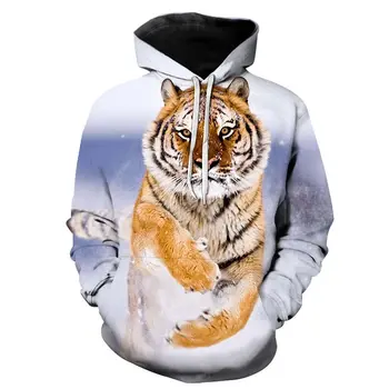 Živali Lev obraz 3D tiskanja pulover s kapuco za moške, modni Jeseni, pozimi majica priložnostne tiger šport bo ustrezala hoodie vrhnja oblačila preobsežne